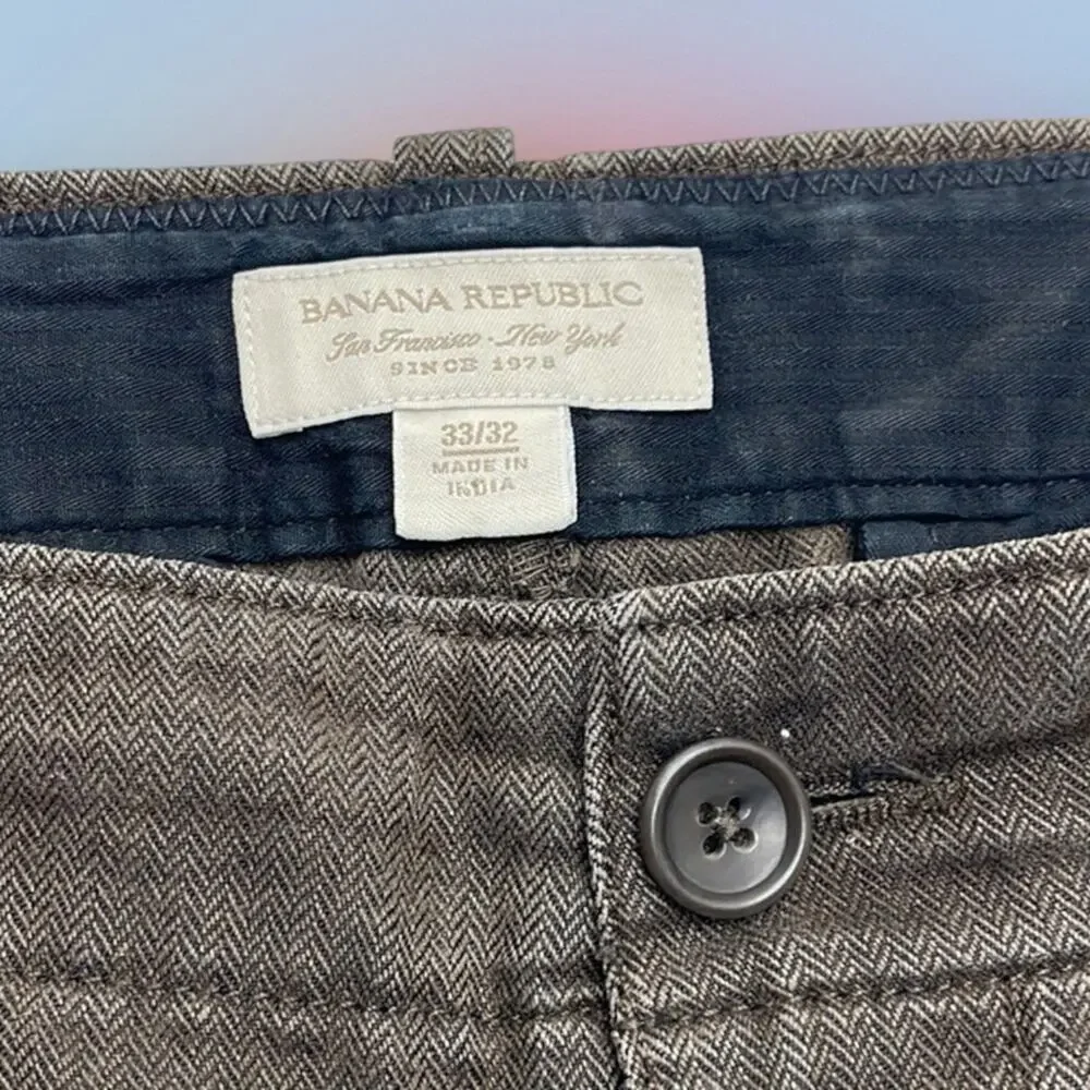 BANANA REPUBLIC Men’s 33 x 32 Brown Herringbone Jeans